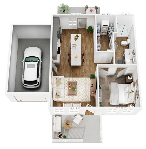 1 Bedroom Floor Plan at Allier Gulf Shores, Gulf Shores, AL 36542